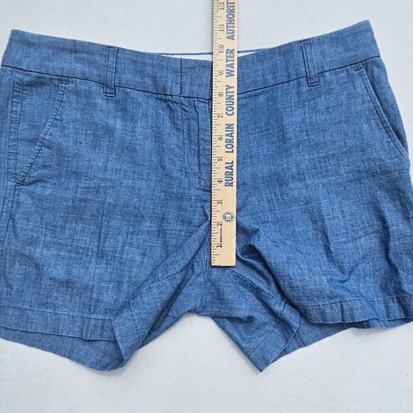 J Crew 5" classic chambray shorts 100% Cotton Size Women's 8 Beach Vacation - Picture 3 of 8
